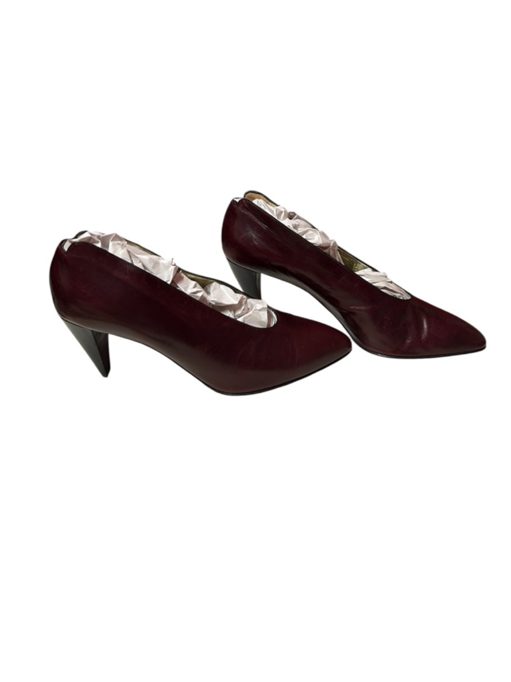 Walter Steiger Vintage Luxury Burgundy Pointed Patent Leather Banana Heels